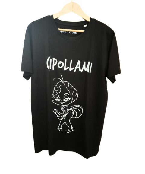 T-shirt Cipollami Unisex nera stampa Marylin