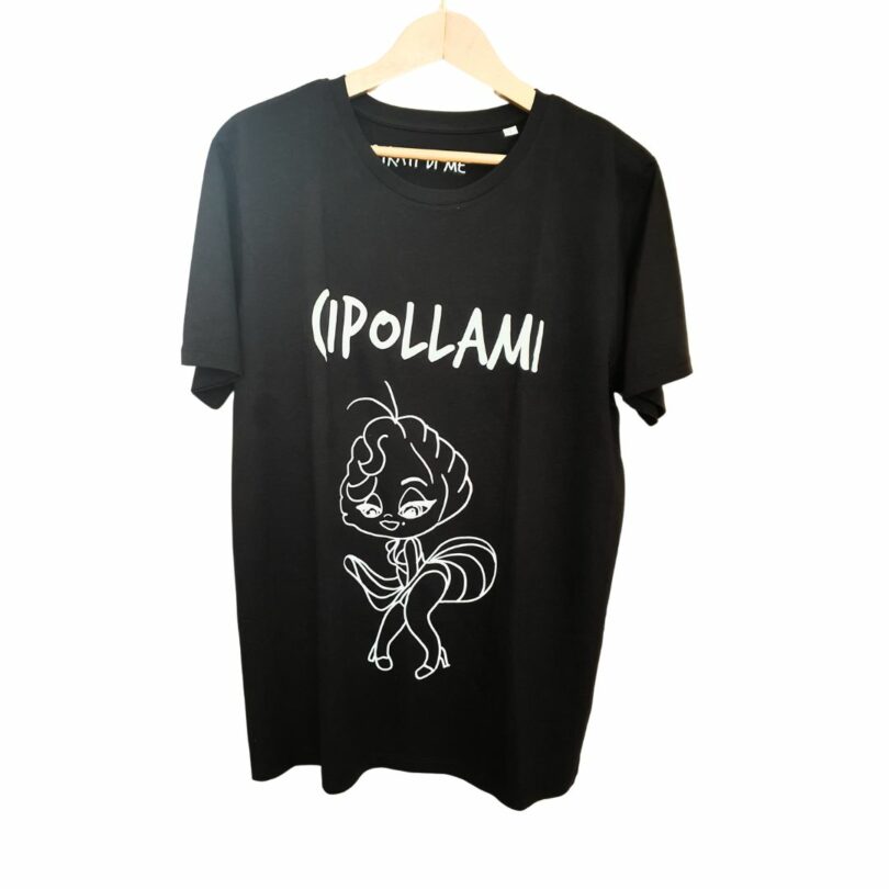 T-shirt Cipollami Unisex nera stampa Marylin